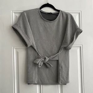 Black and white striped top